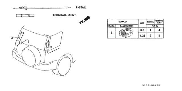 Electrical Connectors (RR.) for 2001 Honda CR-V #0