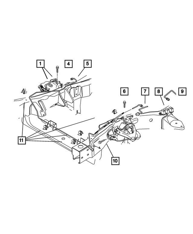 52009879AE - Service Brakes: Brake Hose, Left for Mopar Image