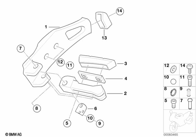 46712335875 - Frame and Mounting Parts: Footrest Plate, Rear Left -  for BMW-Motorrad Image
