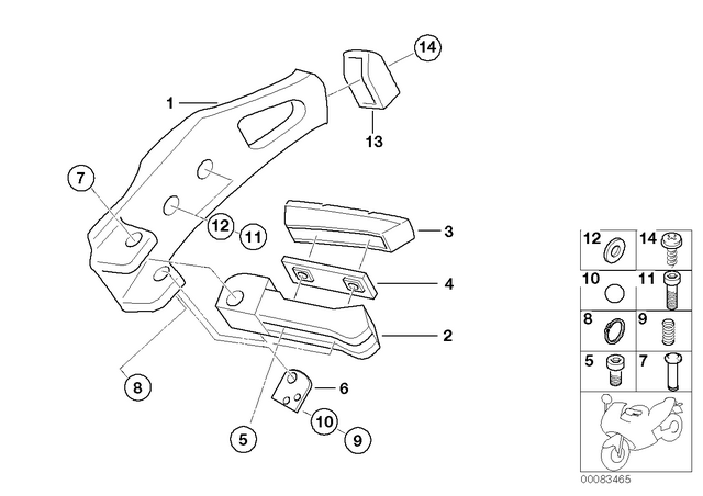 46712335875 - : Footrest Plate, Rear Left for BMW-Motorrad Image