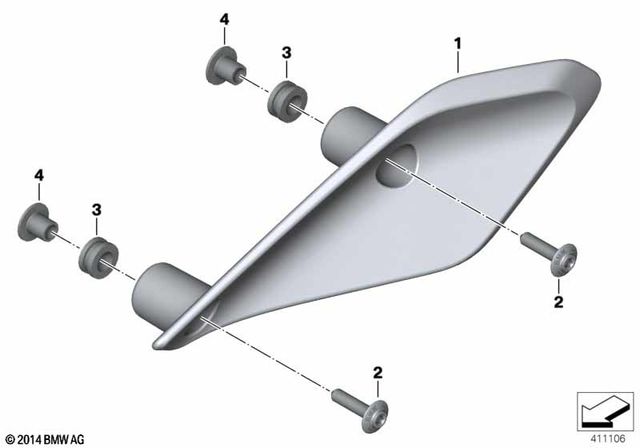 46638545302 - Frame and Mounting Parts: Wind Deflector, Right -  for BMW-Motorrad Image