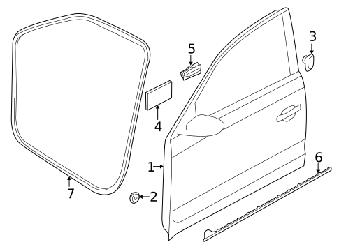 Door & Components for 2020 Volkswagen Passat #0