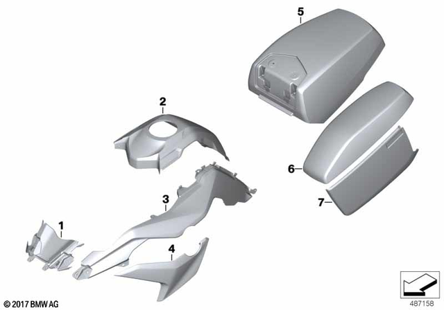 46618388572 - Body Equipment: Tank Cover, Center - Glaciersilver for BMW-Motorrad Image