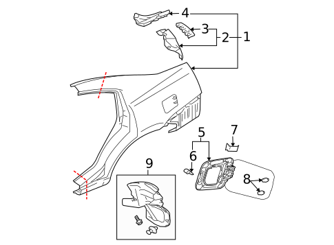Quarter Panel & Components for 2005 Mitsubishi Galant #0