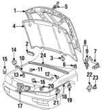 1HM823031B - : Hood for Volkswagen: Cabrio, Golf Image