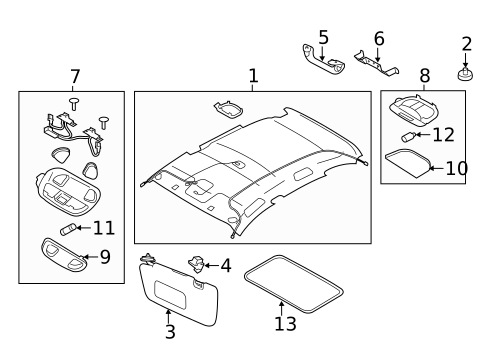 Interior Trim - Roof for 2012 Subaru Impreza #0