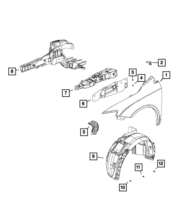 68082348AE - : Inner Load Path Beam, Right for Mopar Image