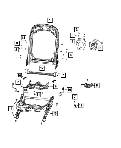 Front Seats - Adjusters, Recliners, Shields and Risers for 2026 Jeep Cherokee #2