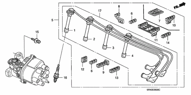 High Tension Cord - Spark Plug for 1993 Honda Civic #0