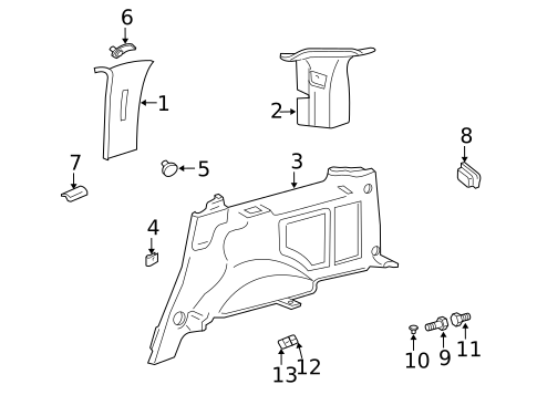 Interior Trim - Quarter Panels for 2003 Lincoln Navigator #0