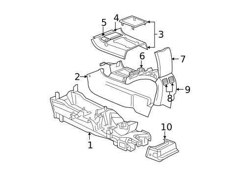 Console for 2008 Chrysler Pacifica #1