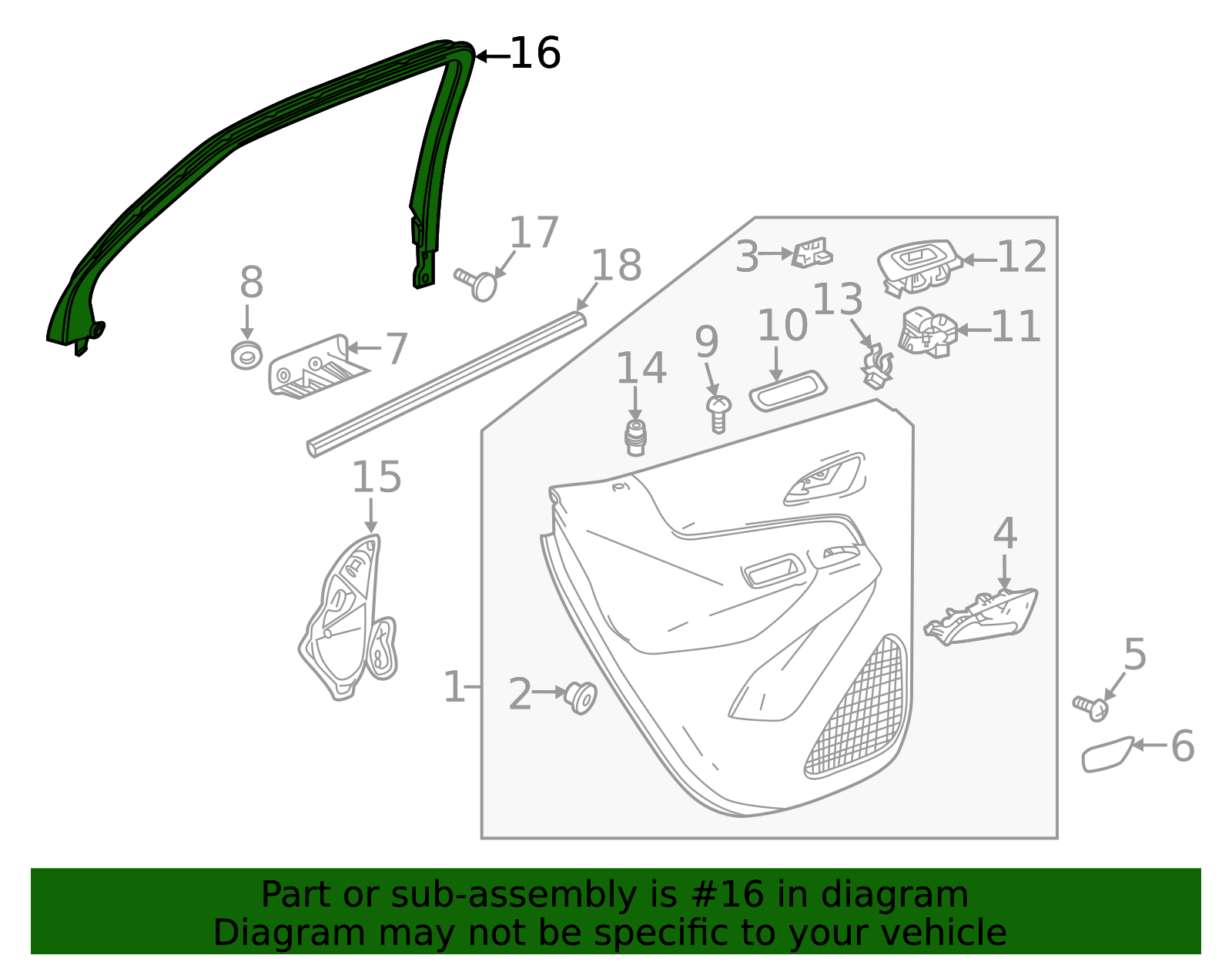2018-2024 Chevrolet Equinox Rear Passenger Side Door Window Garnish ...