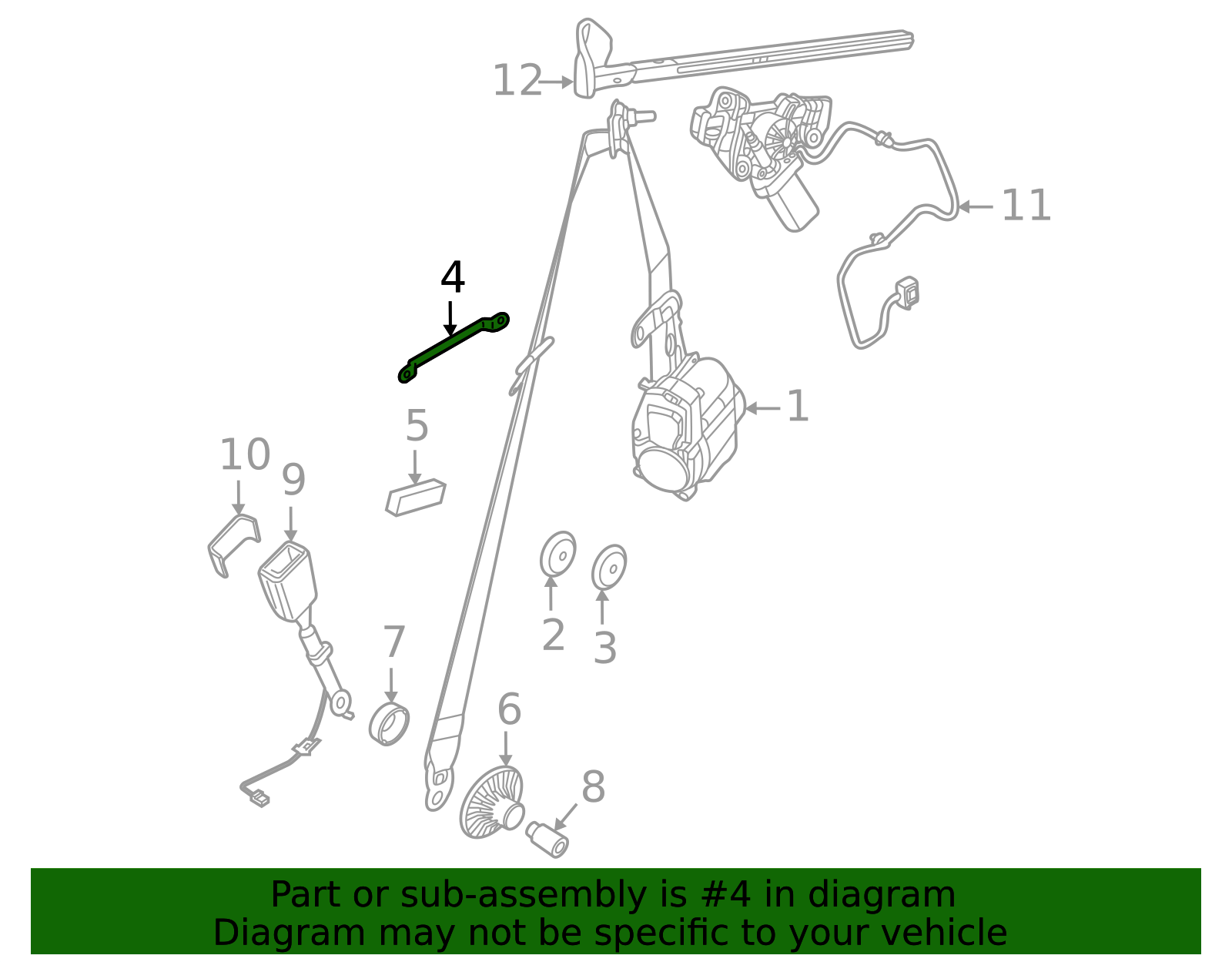 Seat Belt Assembly Guide - BMW (72-11-9-461-762)