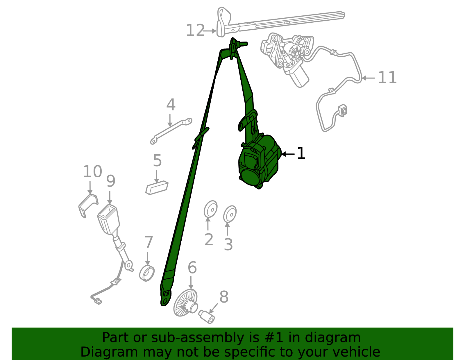 Seat Belt Assembly - BMW (72119476269)