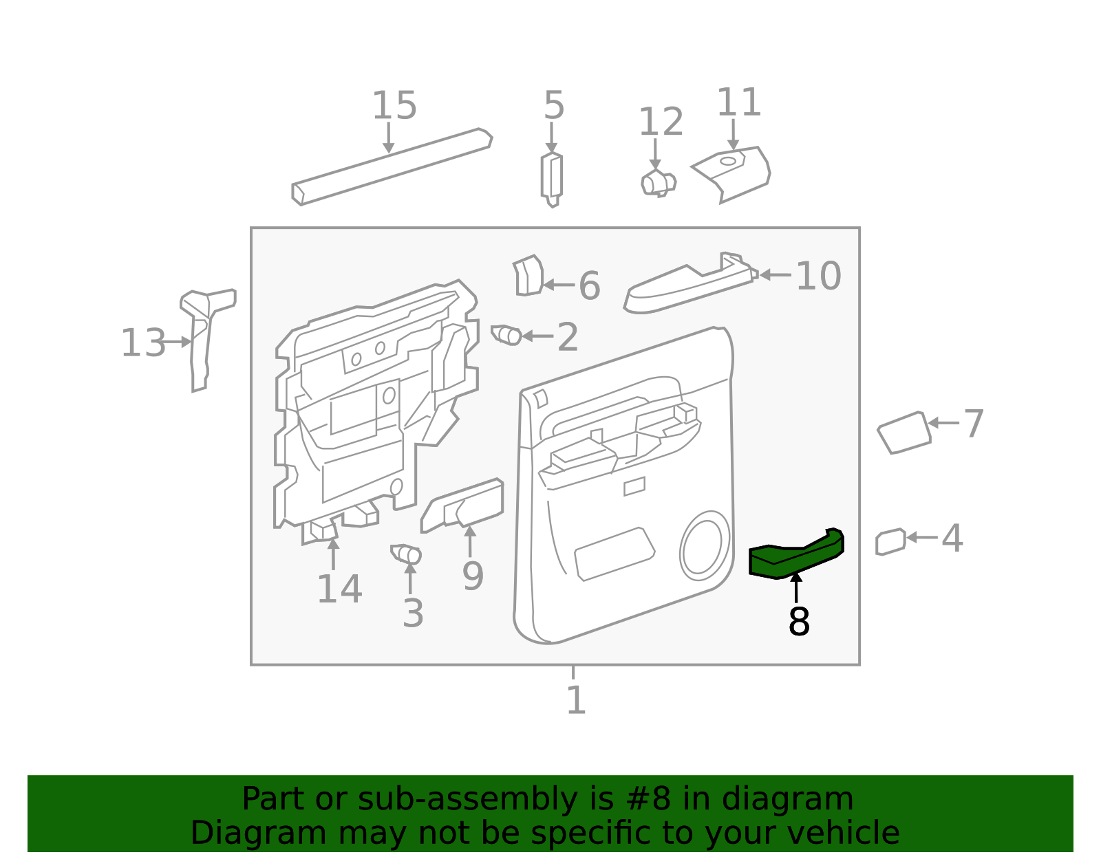 15936893 - 2007-2014 GM - Black Interior Passenger Side Door Handle ...