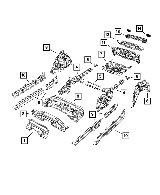 68246111AA - Body Sheet Metal Except Doors: Frame Rail Bracket, Right for Mopar Image