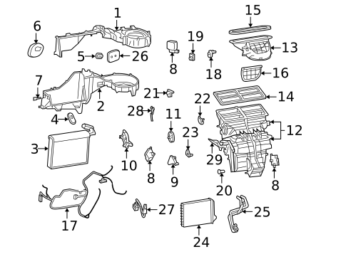 Evaporator & Heater Components for 2005 Jeep Grand Cherokee #0