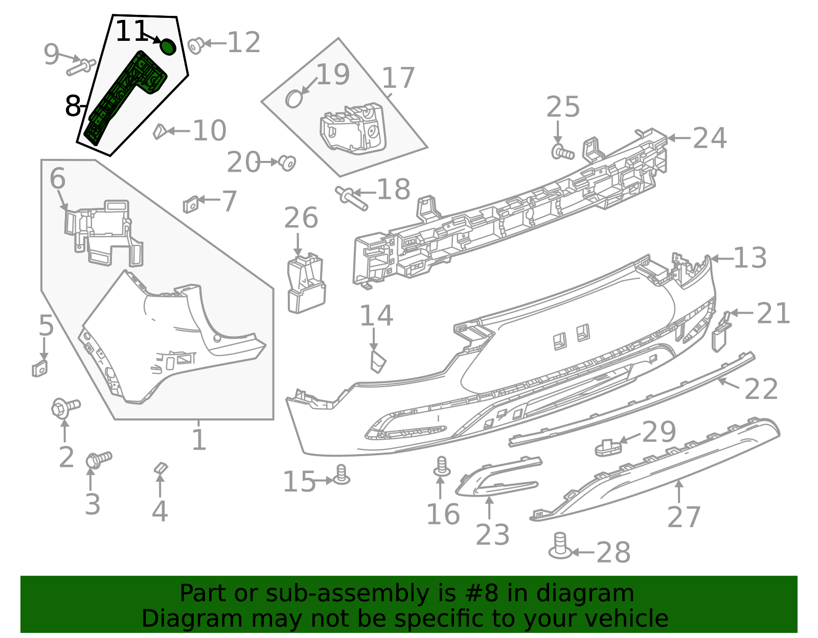 2020-2026 Buick Encore GX Driver Side Rear Bumper Fascia Guide 42737566 ...