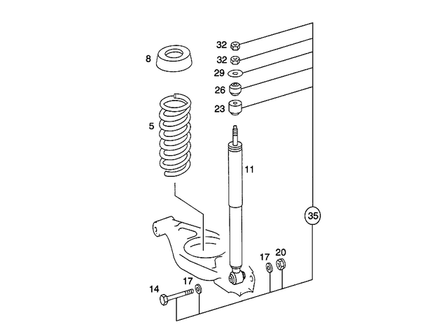 2013200331 - Springs and Suspension: Shock Absorber for Mercedes-Benz: 190, 190D, 190E Image image