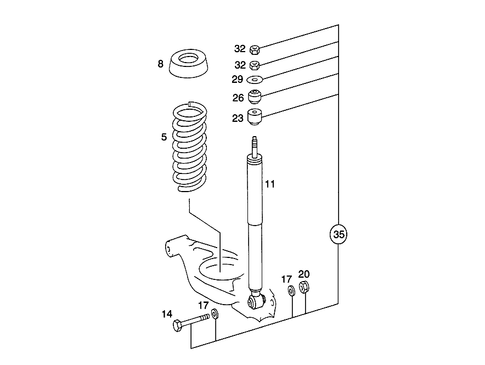 Springs and Suspension, Rear for 1988 Mercedes-Benz 190D #0