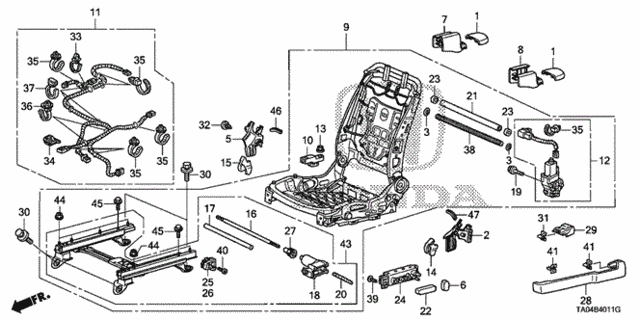 Front Seat Components (L.) (Full Power Seat) (1) for 2010 Honda Accord #0