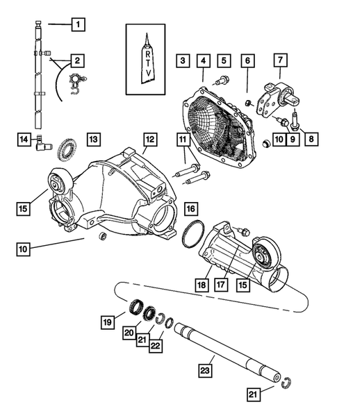 Front Axle Housing for 2007 Jeep Commander #0