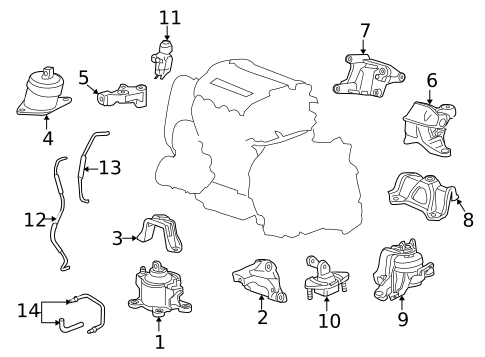Engine & Trans Mounting for 2012 Honda Crosstour #0