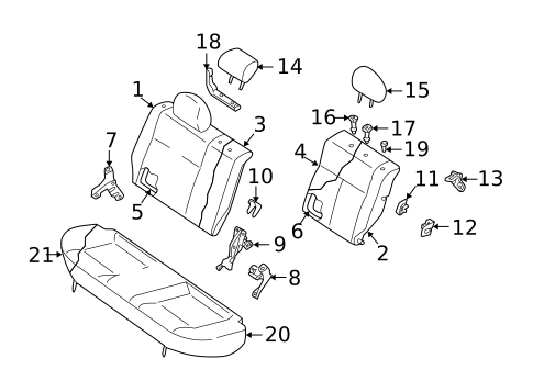 Rear Seat Components for 2005 Saab 9-2X #0