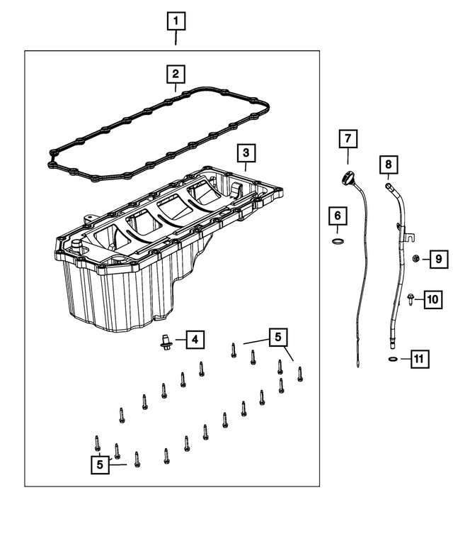 53034185AF - 5.7L Gas; Engine: Engine Oil Indicator Tube for Mopar Image image