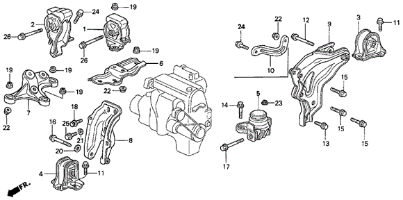 Engine Mount for 1993 Honda Prelude #0