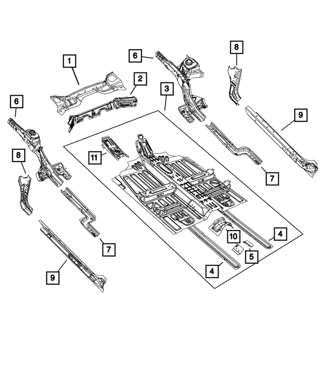 68081974AJ - Body Sheet Metal Except Doors: Dash Crossmember for Mopar Image
