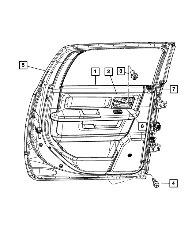 1RH461TVAC - Interior Trim: Rear Door Trim Panel, Right for Mopar Image