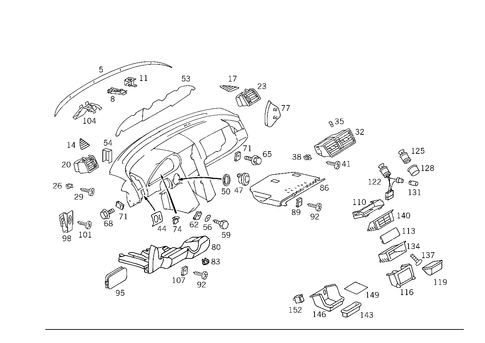 Detachable Components, Instrument Panel for 1994 Mercedes-Benz C280 #1