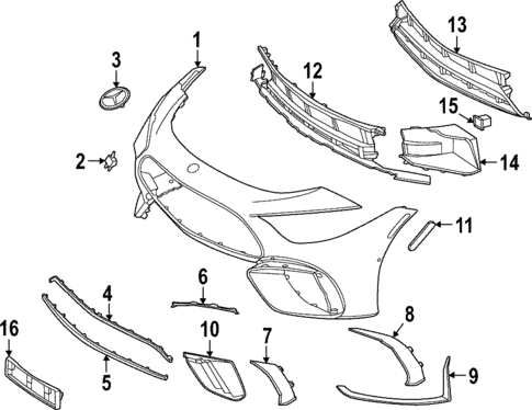 Bumper & Components - Front for 2025 Mercedes-Benz SL55 AMG #0