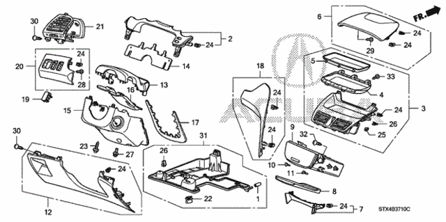 Instrument Panel Garnish (Driver Side) for 2012 Acura MDX #0