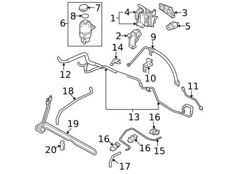 Pump & Hoses for 2010 Mitsubishi Eclipse #0