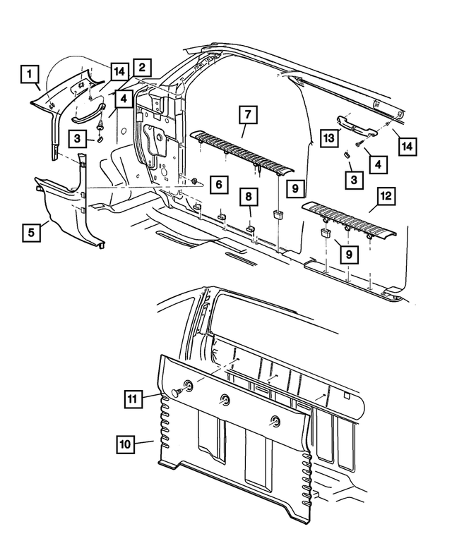55361001AB - Interior Trim: Trim Panel Clip for Mopar Image
