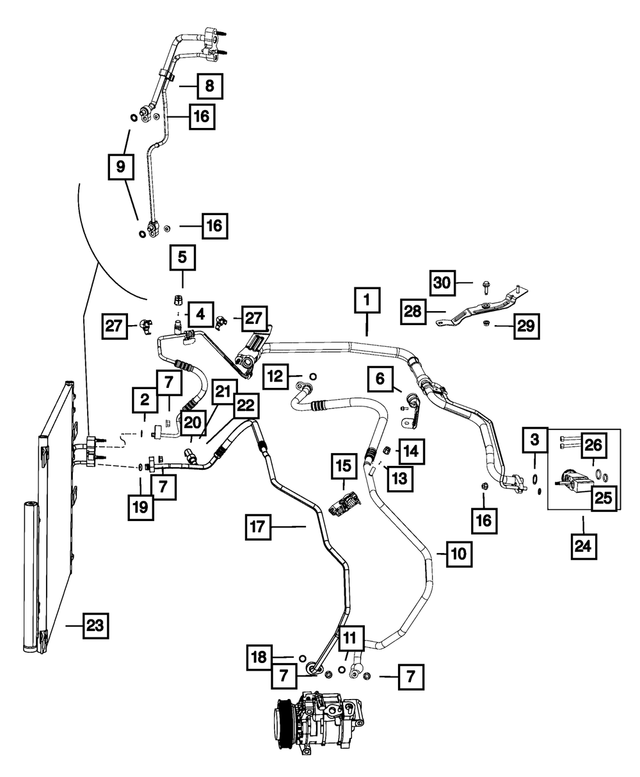 68143878AA - Air Conditioners and Heaters: A/c Line Clip for Mopar Image image