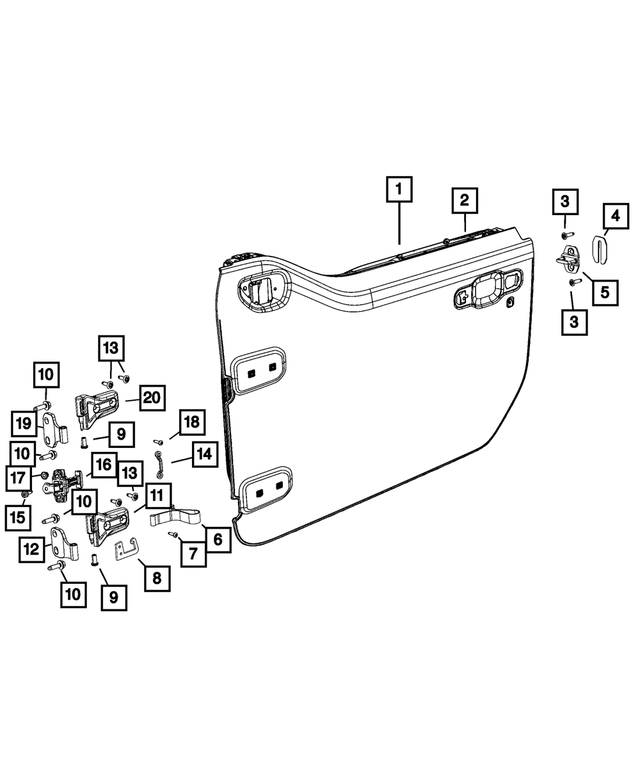 68284732AB - Doors, Door Mirrors and Related Parts: Front Door, Right for Mopar Image
