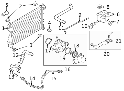 Radiator & Components for 2016 Ford Police Interceptor Sedan #0