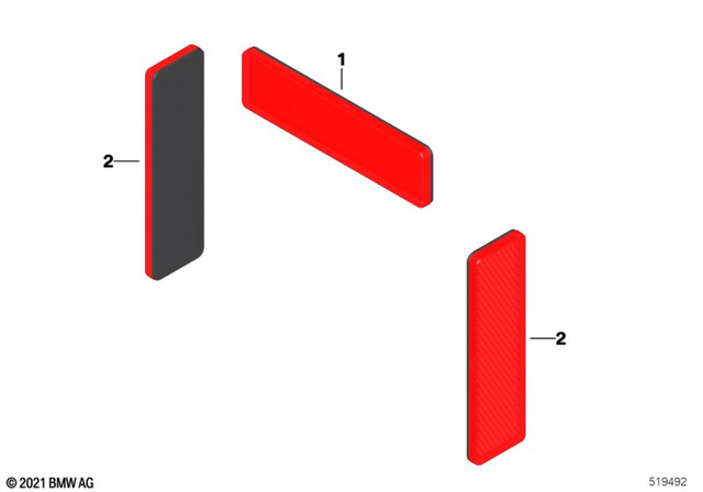 63147671349 - Lights: Rear Reflector Red -  for BMW-Motorrad Image