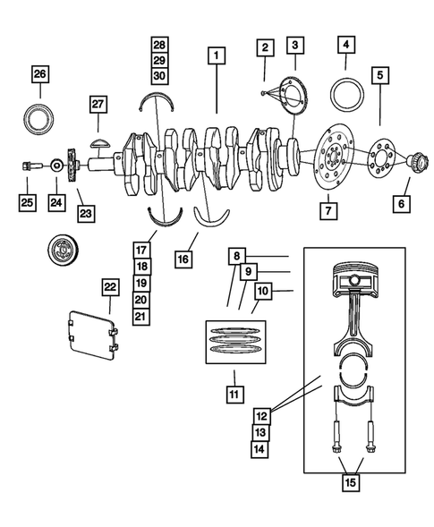 Crankshaft, Piston, and Drive Plate for 2007 Dodge Caliber #0