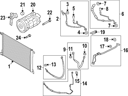 Condenser, Compressor & Lines for 2024 Porsche Cayenne #0