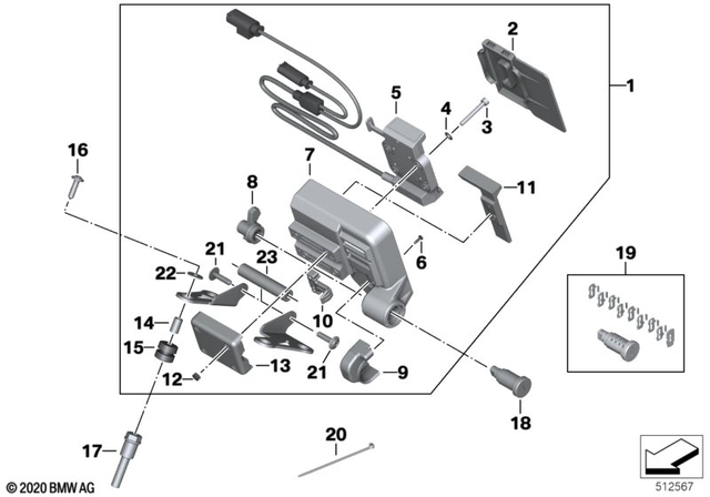 65908524465 - Navigation &amp; Communication: Bracket Lock, Navigation System Prep for BMW-Motorrad Image