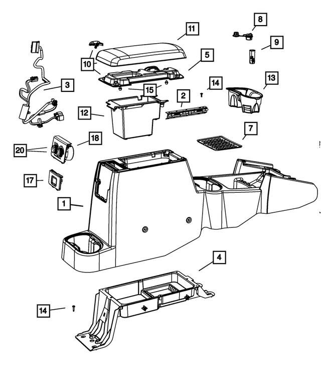 1JG361DBAA - Interior Trim: Base Console for Mopar Image
