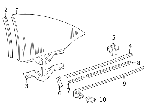 Glass & Hardware for 2002 Mercedes-Benz CLK 55 AMG&reg; #0