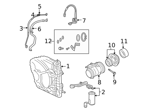 Condenser, Compressor & Lines for 2005 Chrysler PT Cruiser #2