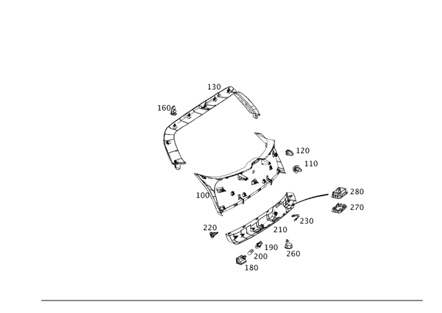 1567402100 - Rear-End Door: Trim, Rear-End Door for Mercedes-Benz: GLA250 Image image