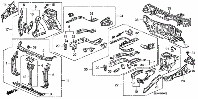 Front Bulkhead - Dashboard for 2007 Honda Fit #0
