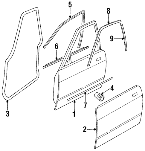 Door & Components for 1996 Jaguar Vanden Plas #0